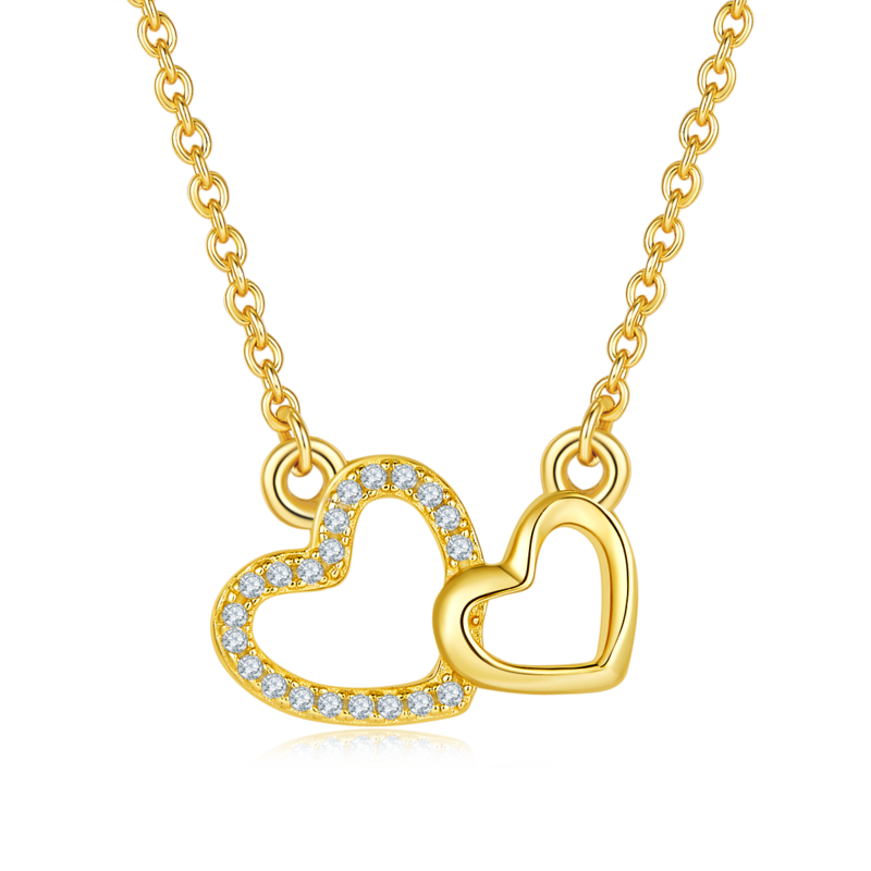 双芯爱心吊坠S925银莫桑钻厘石D级0.1CT